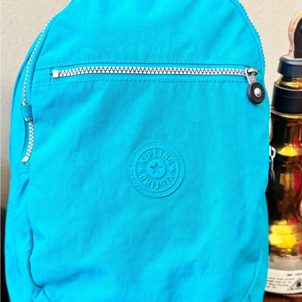 🎒“Kipling” Medium Turquoise Backpack - image 4